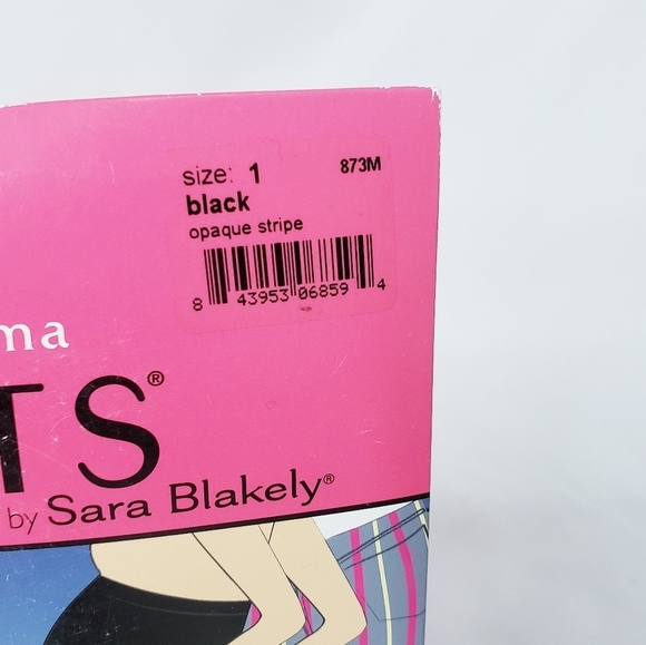 NWT Spanx Maternity Terrific Tights Black Stripe Opaque 1 - Picture 4 of 6